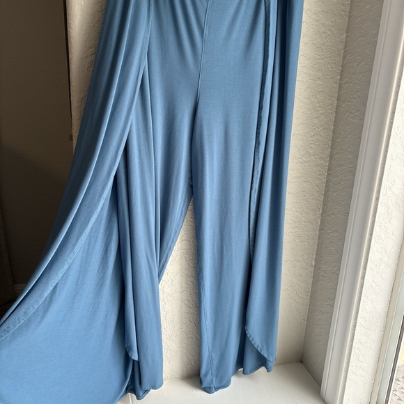 Coolibar Wide Leg Blue Soft Pants Overlap UPF 50+ Sun Protection Lynsu XL - Picture 11 of 11